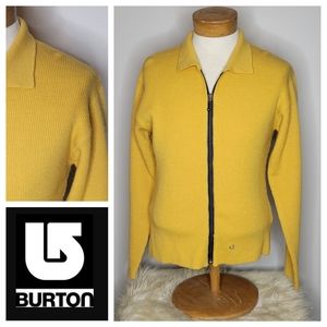 Burton Snowboards Wool Zipper Front Cardigan Sweater Size Medium